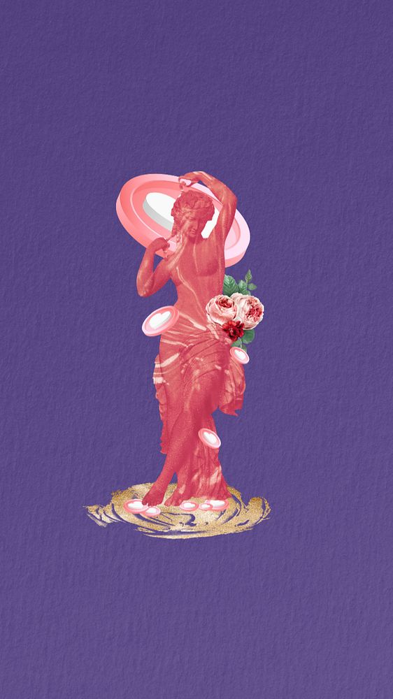 Editable Venus statue, social media collage art  iPhone wallpaper