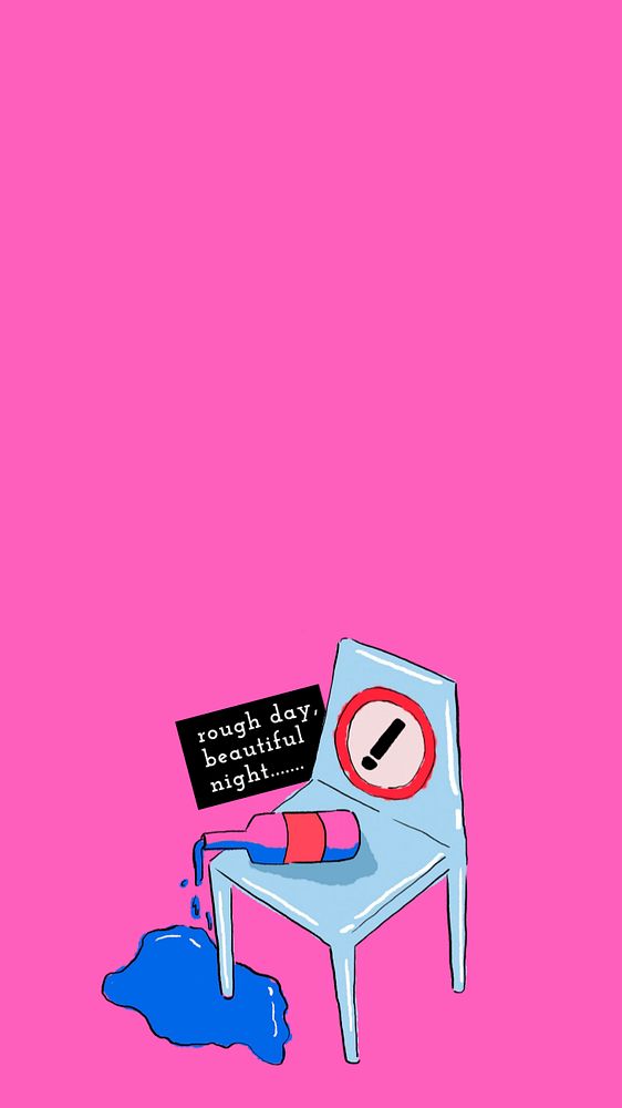 Responsible drinking, pink iPhone wallpaper, customizable background design