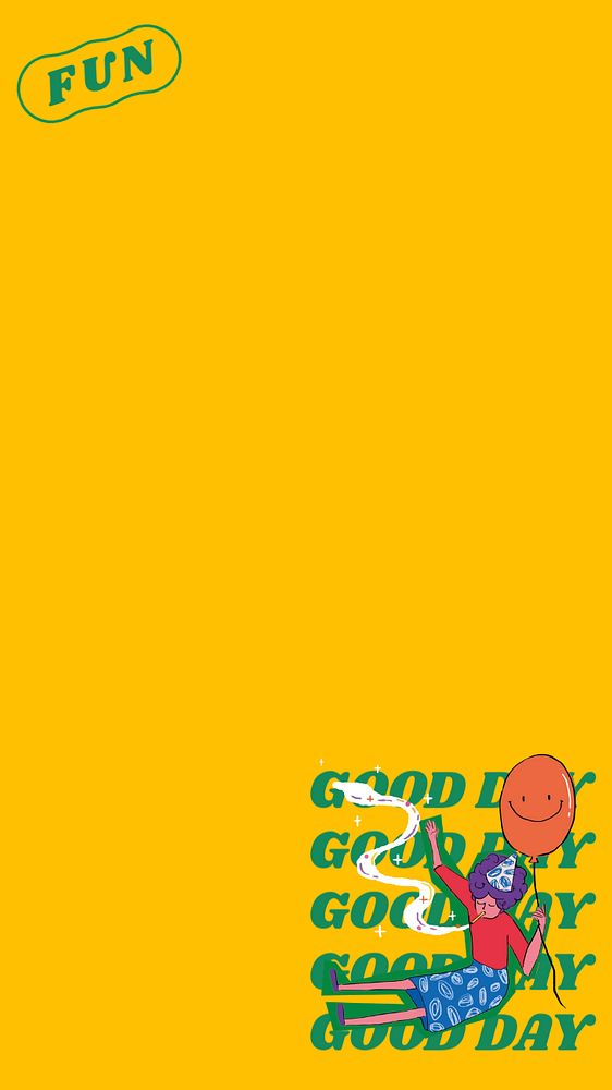 Good day, yellow iPhone wallpaper, customizable background design