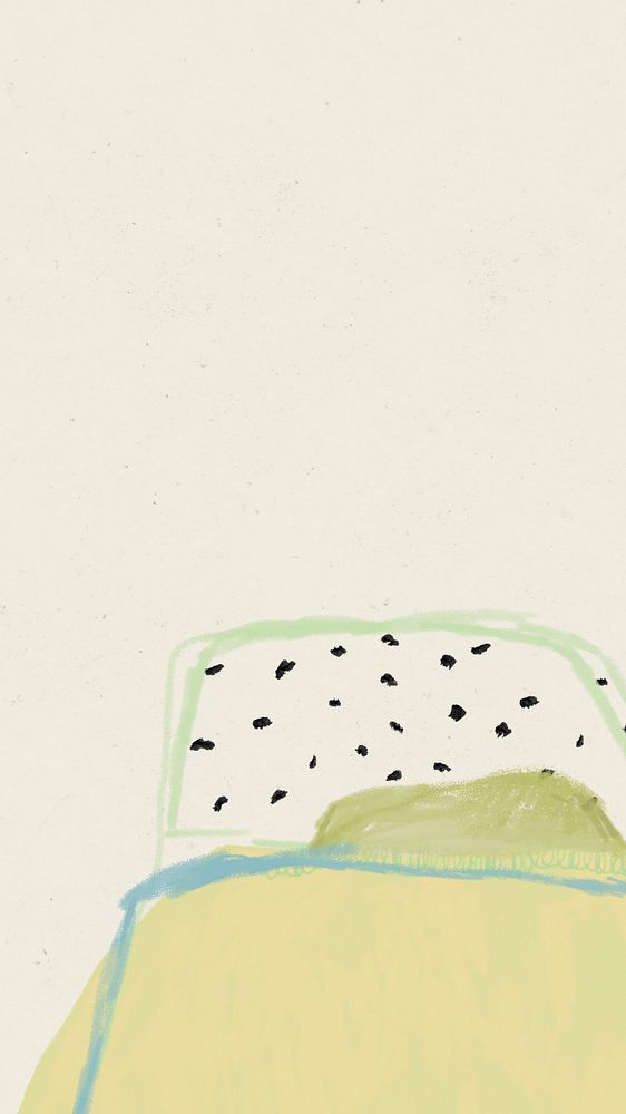 Bedroom mobile wallpaper, editable hand drawn illustration