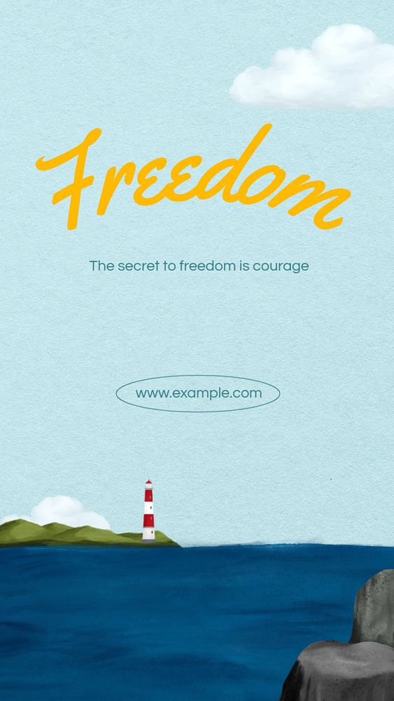 Freedom quote Instagram story template, editable aesthetic paint remix 