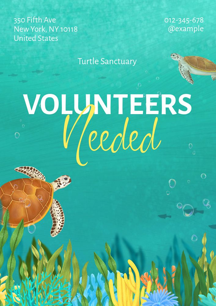 Volunteers needed poster template, customizable aesthetic paint remix 