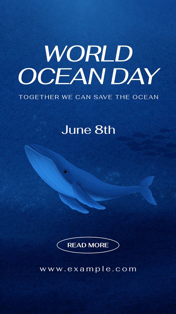 World Ocean Day Instagram story template, editable aesthetic paint remix 