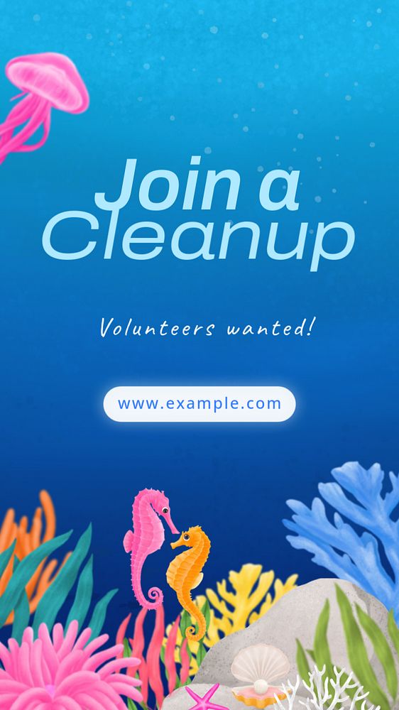 Beach cleanup Instagram story template, editable aesthetic paint remix 