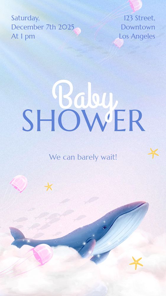 Baby shower Instagram story template, editable aesthetic paint remix 