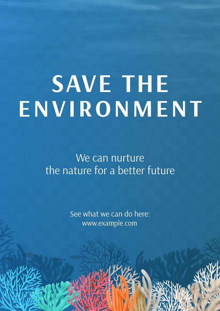 Save environment poster template, customizable aesthetic paint remix 