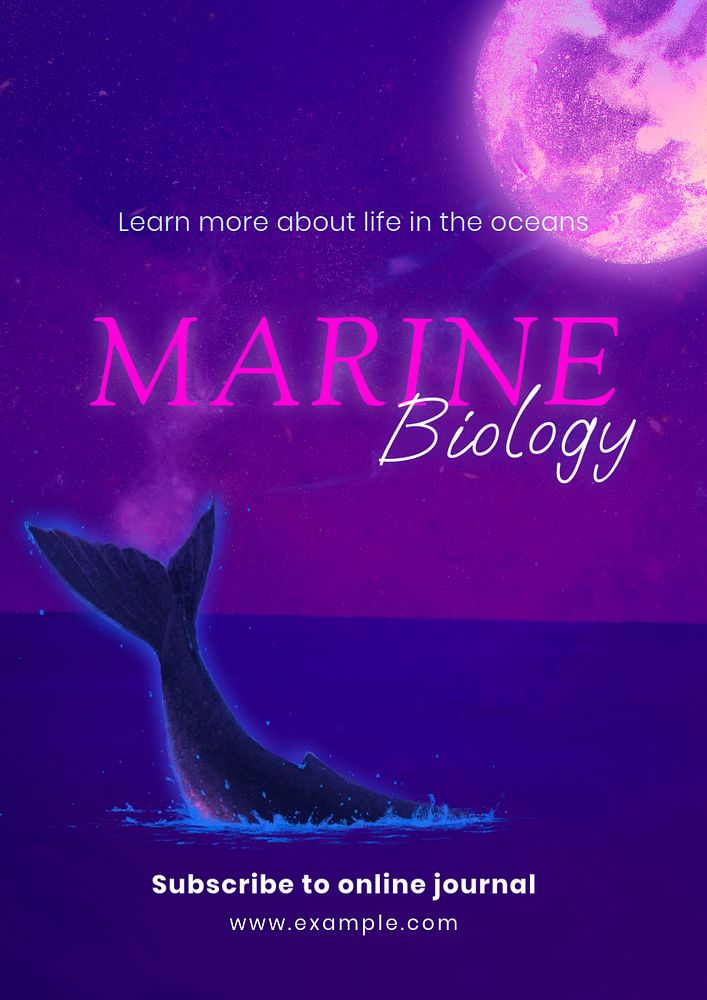 Marine biology poster template, customizable aesthetic paint remix 