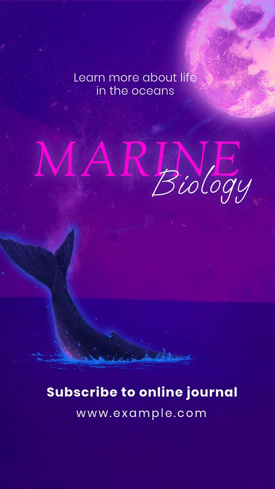 Marine biology Instagram story template, editable aesthetic paint remix 