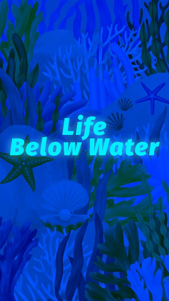 Life below water Instagram story template, editable aesthetic paint remix 