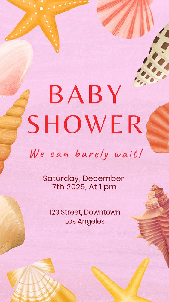 Baby shower Instagram story template, editable aesthetic paint remix 