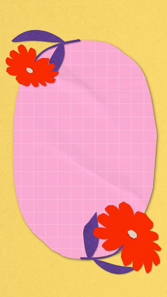 Cute flower frame iPhone wallpaper, editable remix background