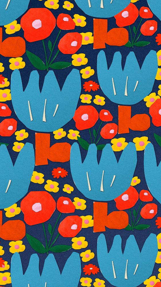 Blue tulip flowers iPhone wallpaper, | Premium Editable Design - rawpixel