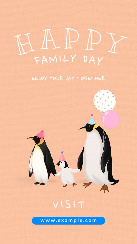 Family day Instagram story template, editable aesthetic paint remix 