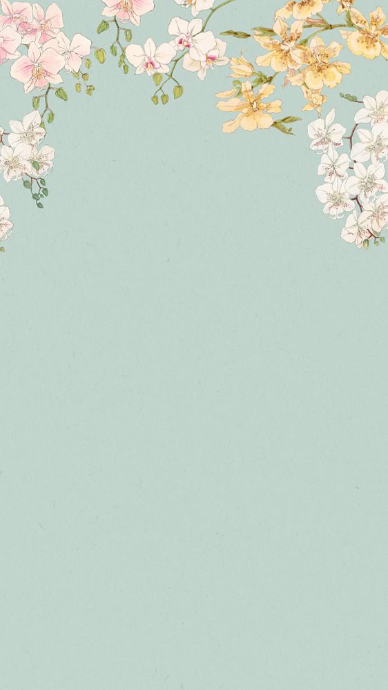 Floral iPhone wallpaper.  Remixed by rawpixel.