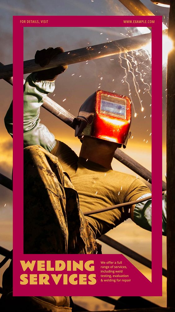 Welding service Instagram story, editable social media design