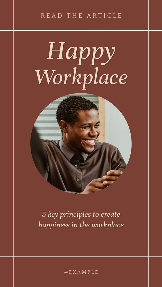 Happy workplace Instagram story template, editable social media design