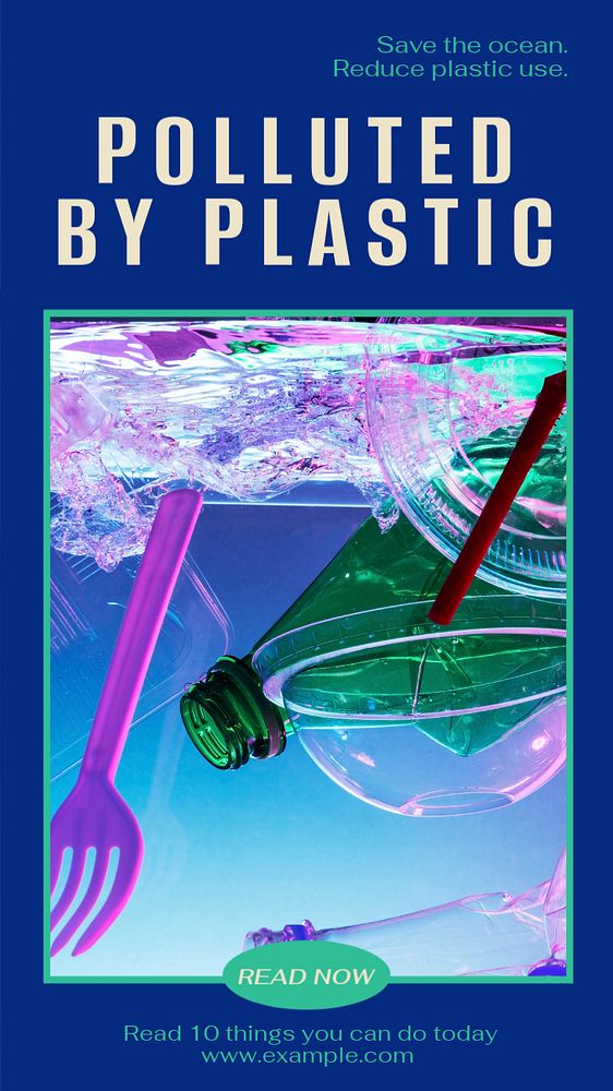 Plastic pollution Instagram story, editable social media design