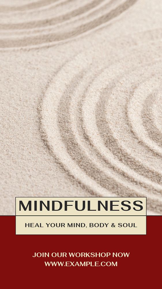 Mindfulness workshop Instagram story, editable social media design