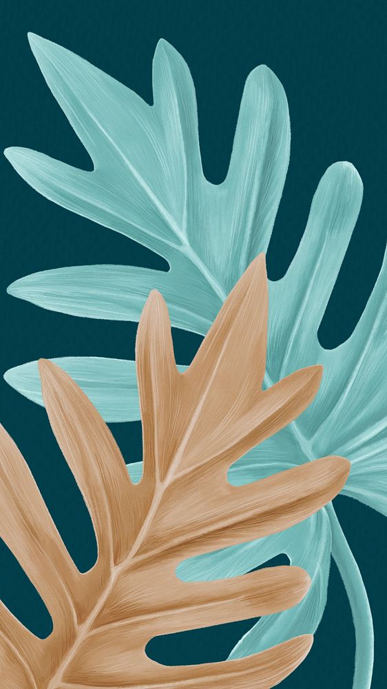 Tropical xanadu leaf iPhone wallpaper, botanical aesthetic background, editable design