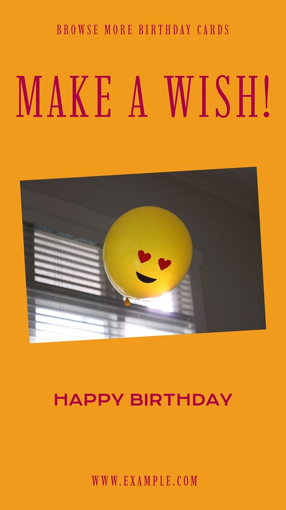 Birthday card wish Instagram story, editable social media design