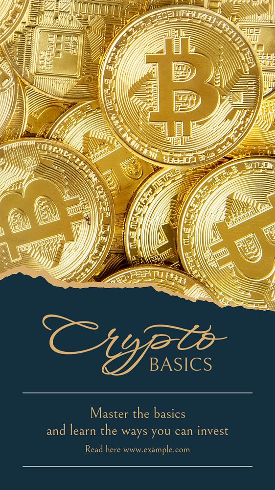 Crypto basics Instagram story template, editable social media design