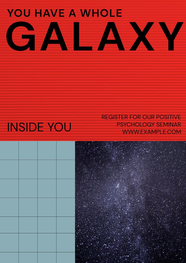 Galaxy poster template, customizable design & text