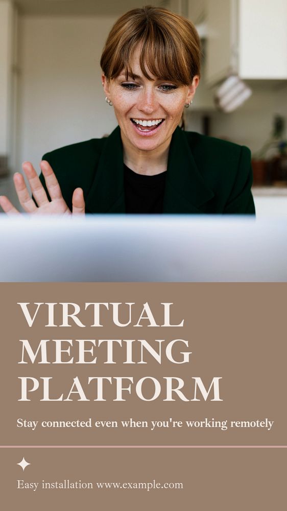 Virtual meeting platform Instagram story template, editable social media design