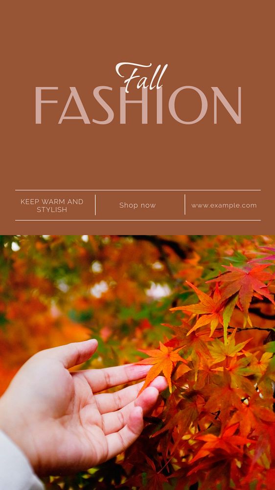 Fall fashion Instagram story template, editable social media design