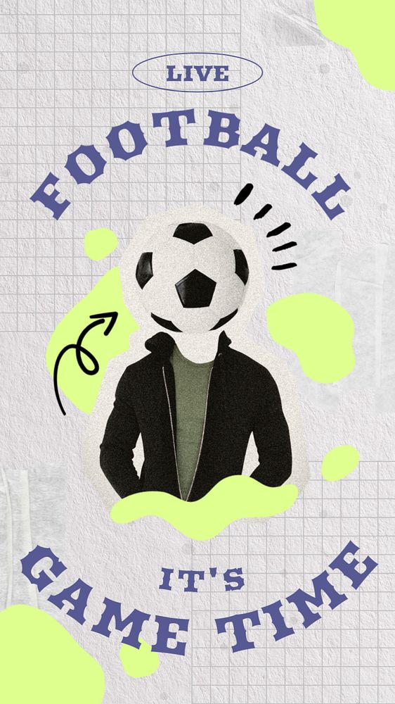 Football match Pinterest pin template, editable design