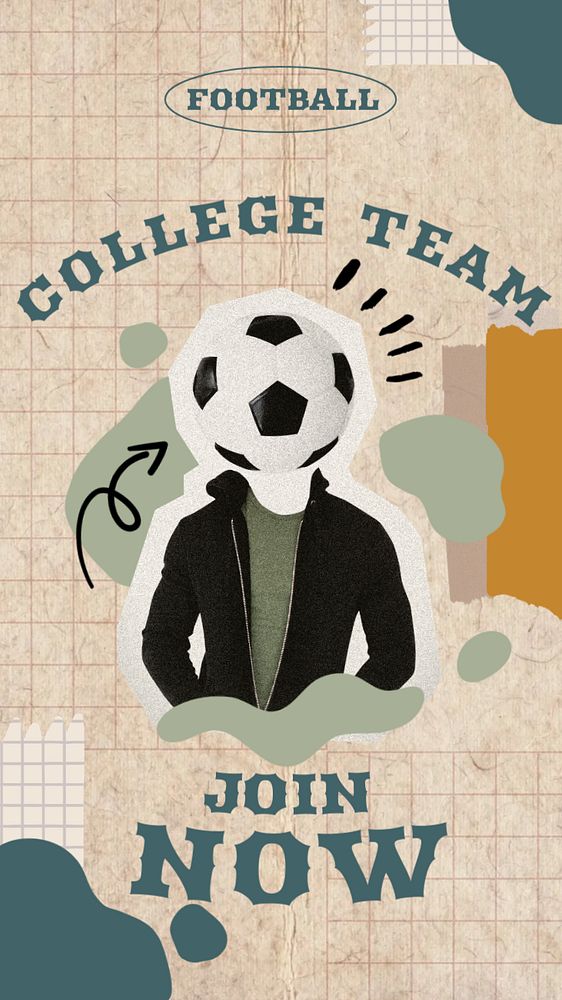 College football Pinterest pin template, editable design