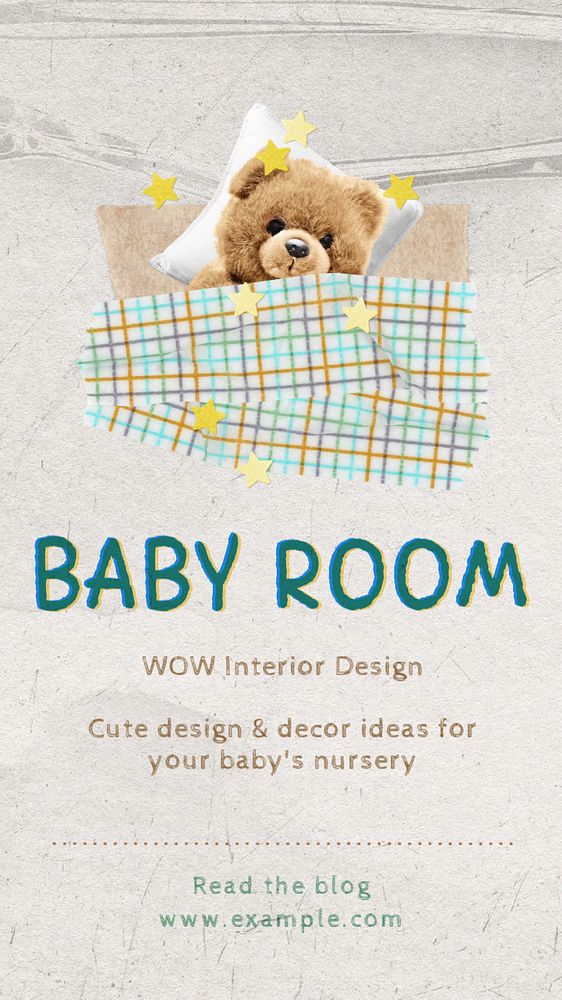 Baby room Facebook story template, editable design