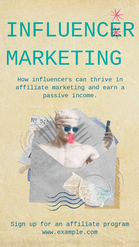 Influencer marketing Facebook story template, editable design