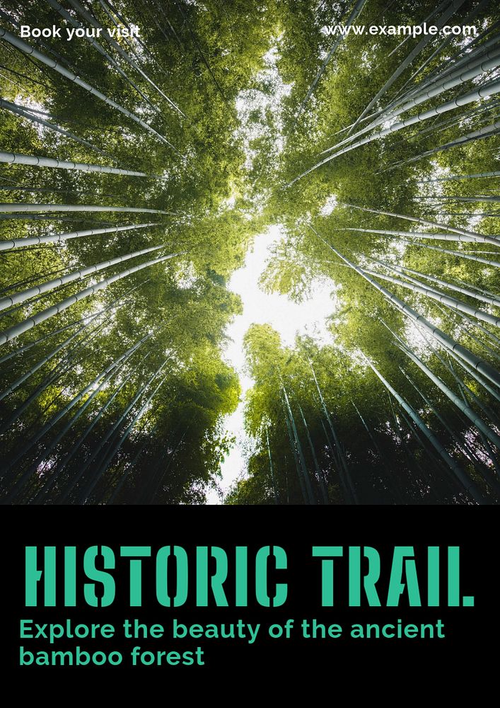 Historic trail poster template, customizable design & text