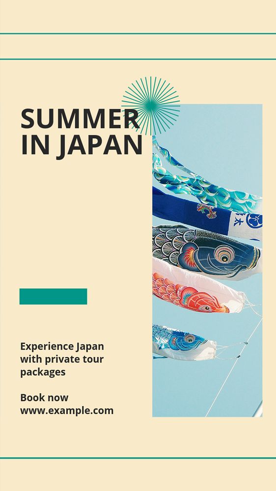 Summer in Japan Instagram story template, editable social media design