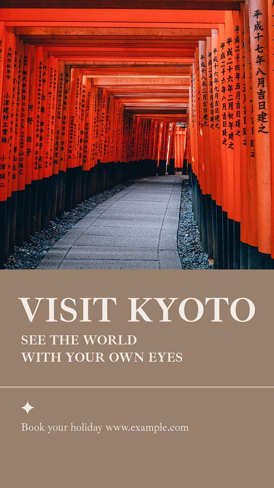 Visit Kyoto Instagram story template, editable social media design