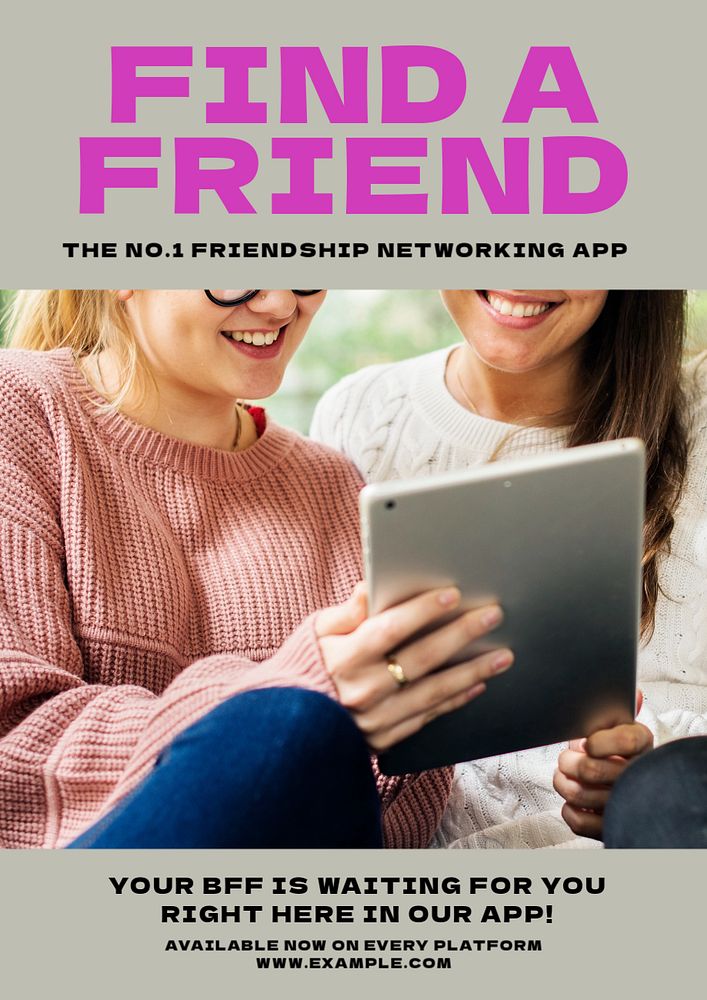 Find a friend editable poster template