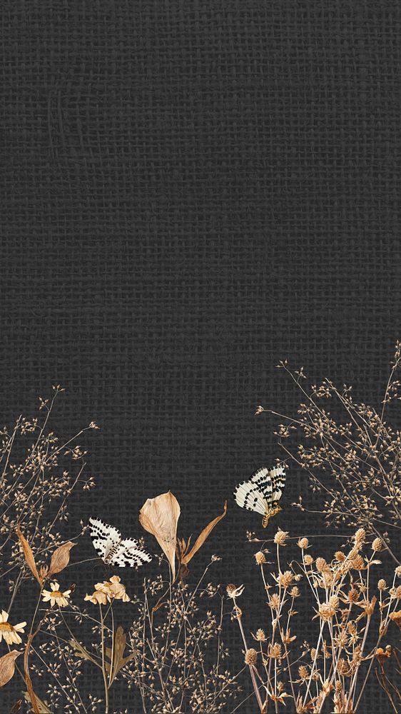 Aesthetic autumn flower phone wallpaper, seasonal botanical background, editable design