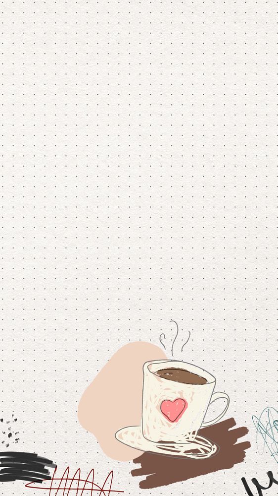 Coffee cup mobile wallpaper, editable collage remix design