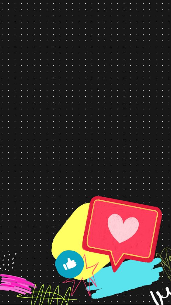 Heart speech bubble phone wallpaper, love paper collage art, editable design