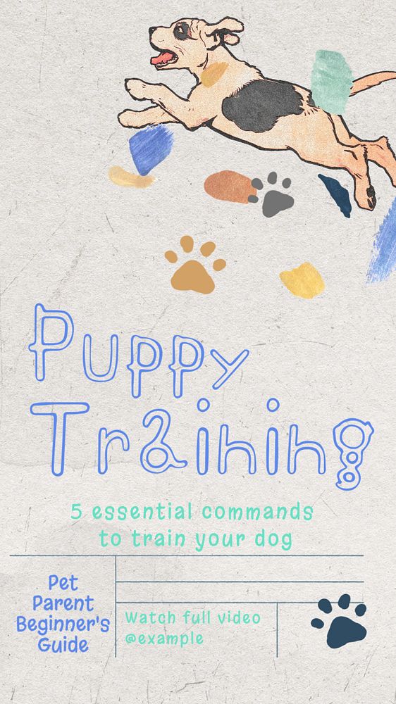 Puppy training Facebook story template, editable design