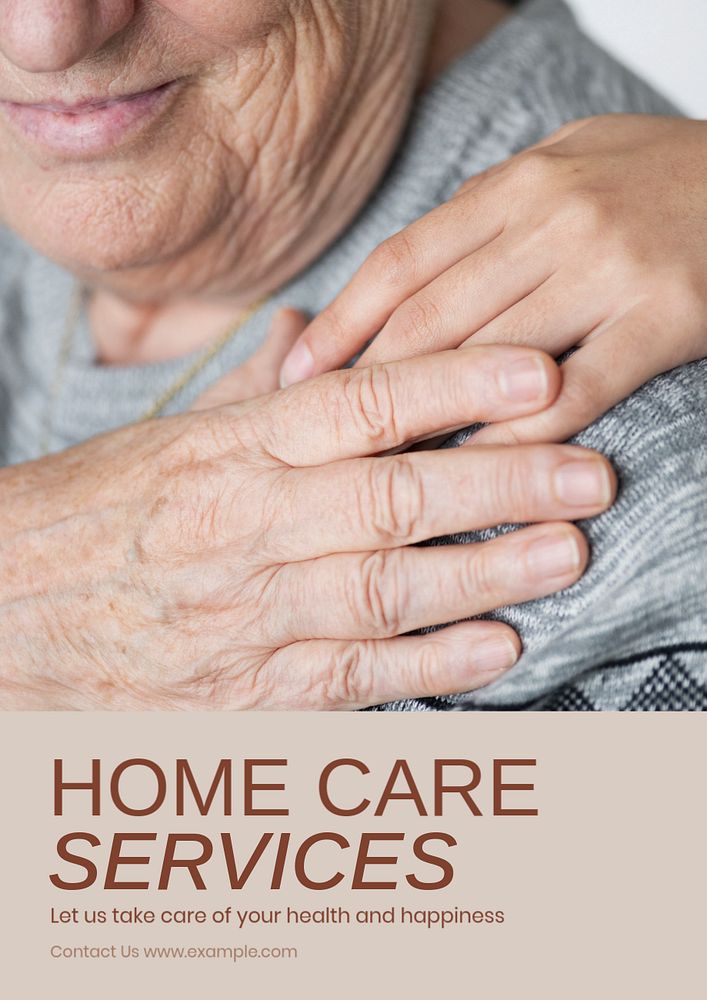 Home care services poster template, editable text & design