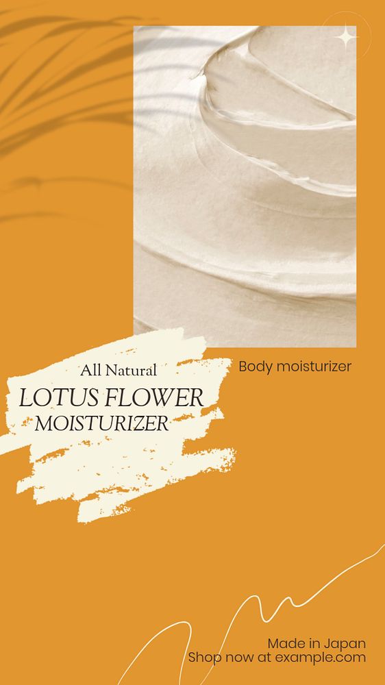 Floral body moisturizer Instagram story template, editable social media design