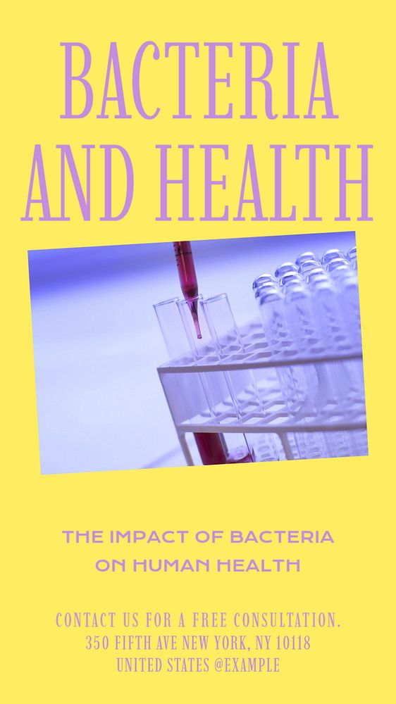 Bacteria and health story template, editable social media design