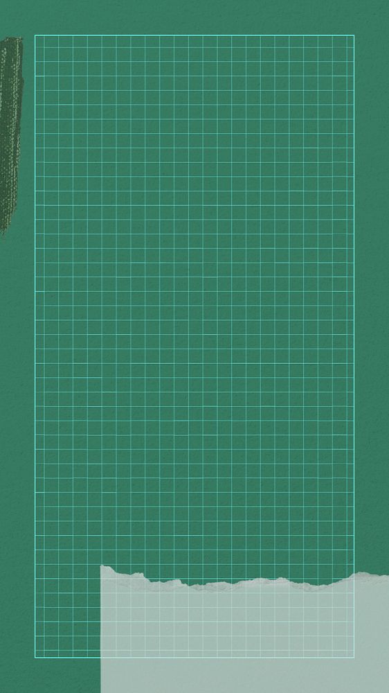 Grid green mobile wallpaper, editable ripped paper collage element