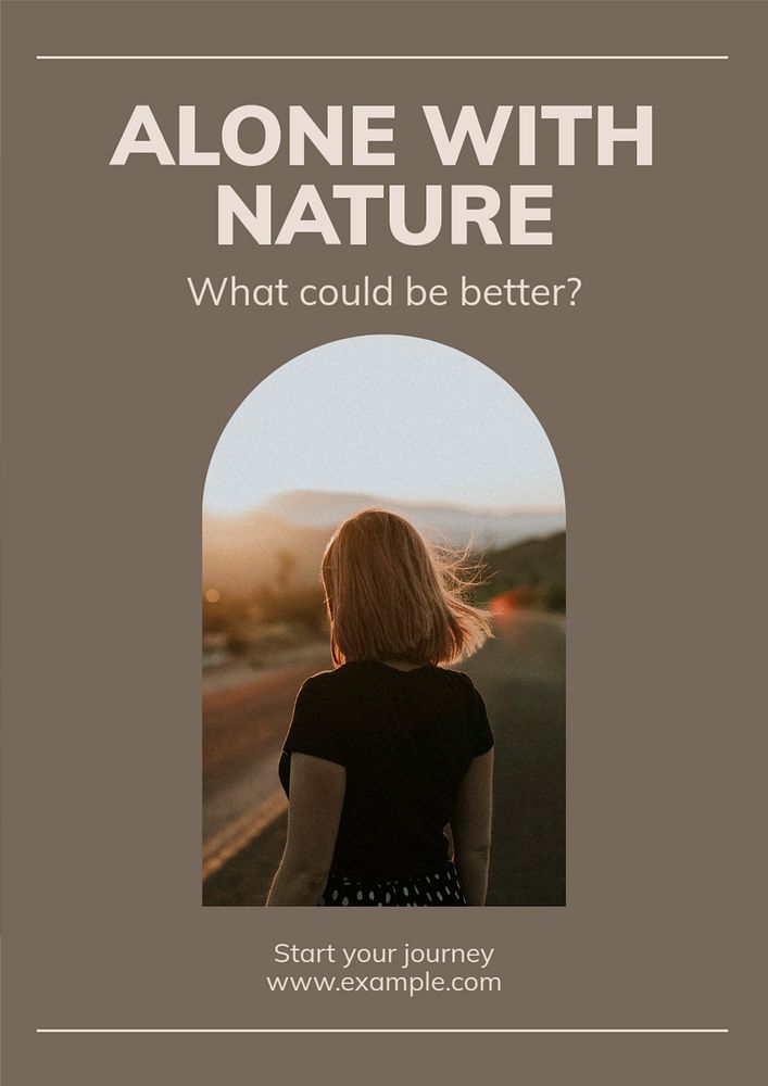 Alone with nature editable poster template