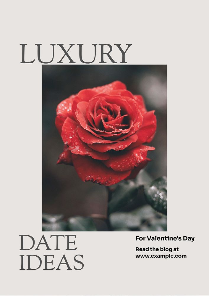 Luxury date poster template, editable text & design