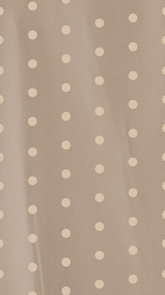 Brown polka dots mobile wallpaper, editable collage design