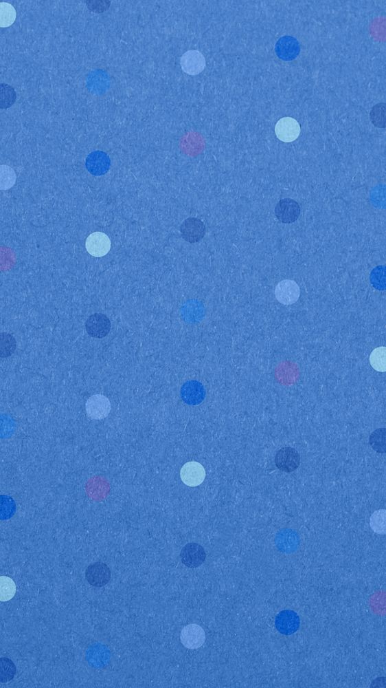 Blue polka dots mobile wallpaper, editable collage design