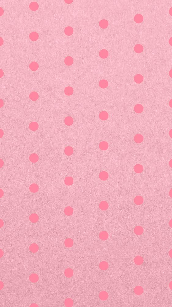 Pink polka dots mobile wallpaper, editable collage design