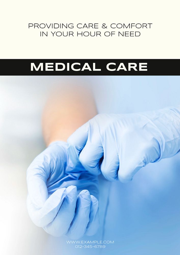 Medical care poster template, editable text & design